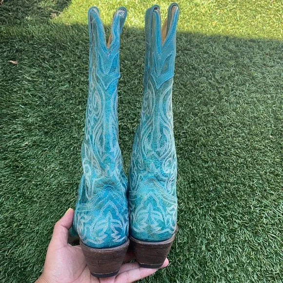 Corral Turquoise Western Boots - Picture 3 of 9